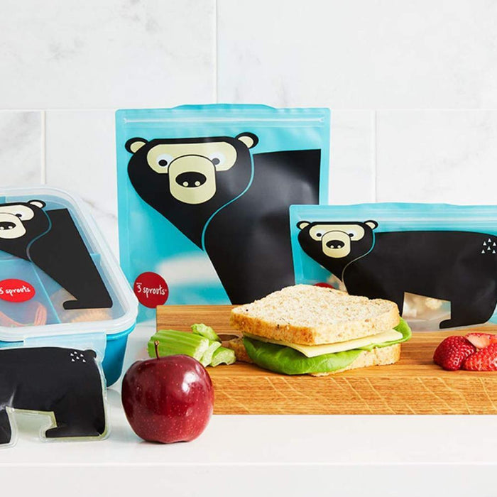 2 Bolsas Reutilizáveis para Alimentos 3Sprouts Urso