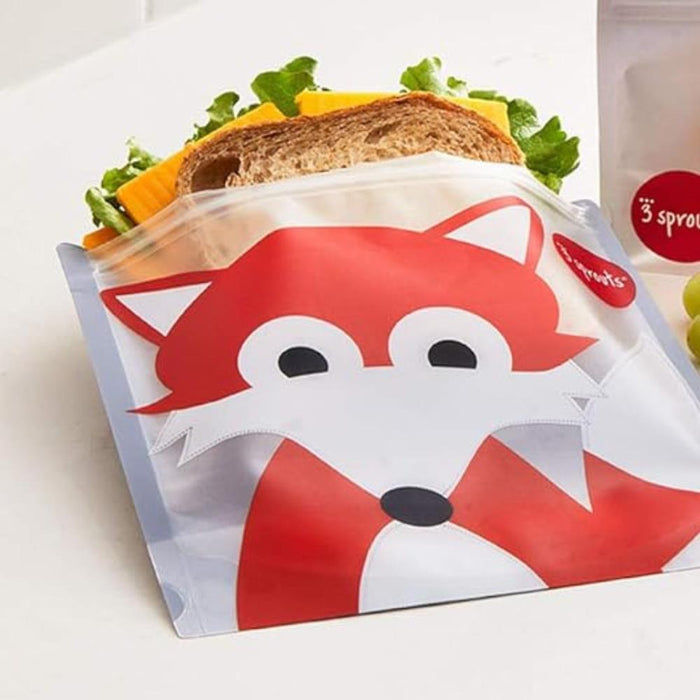 2 Bolsas Reutilizáveis para Alimentos 3Sprouts Raposa