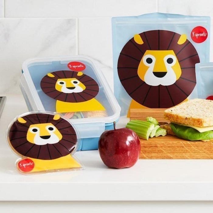 Caixa Lancheira com Divisórias 3Sprouts Leão 350ml