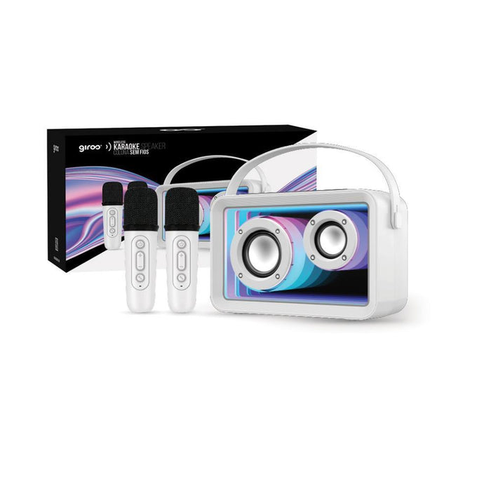 Coluna Karaoke WIreless Giros 2em1 com 2 Microfones