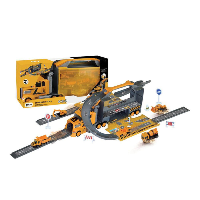 Construction Truck Case with Track and Cool Vehicles