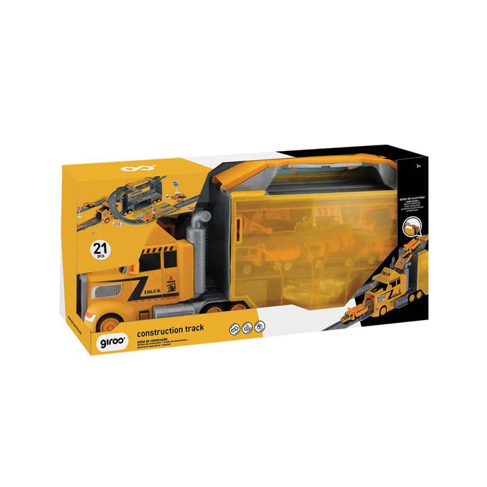 Construction Truck Case with Track and Cool Vehicles
