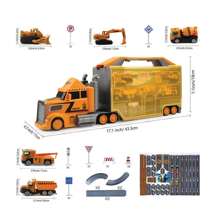 Construction Truck Case with Track and Cool Vehicles