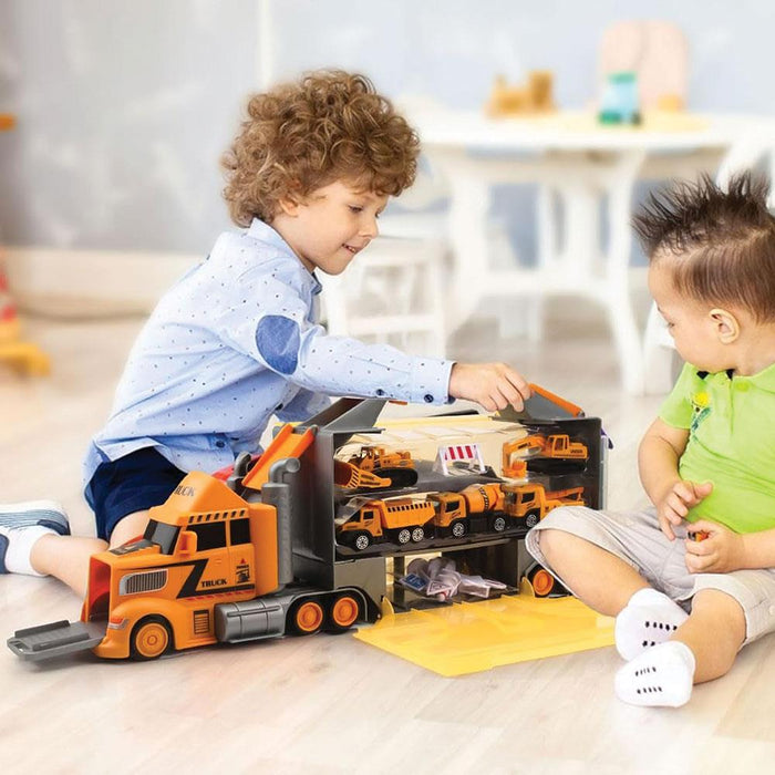 Construction Truck Case with Track and Cool Vehicles