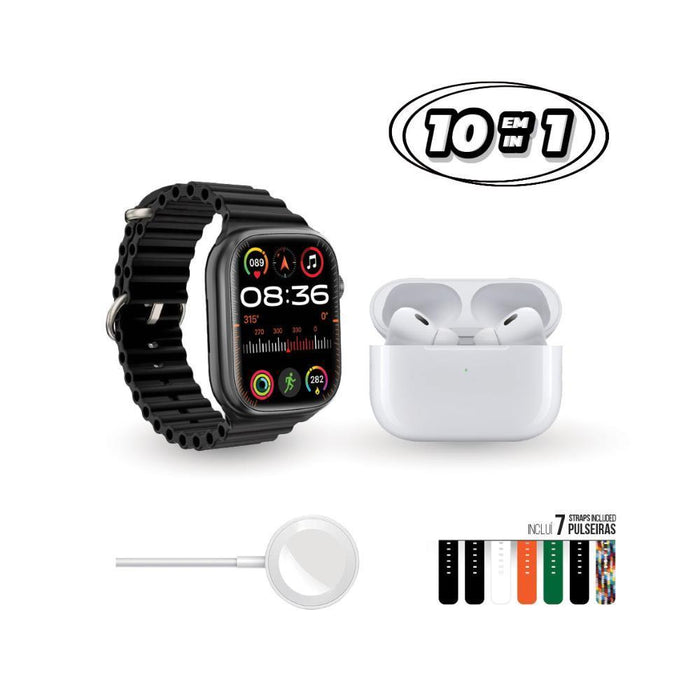 Smartwatch e Auriculares Giros 10 em1