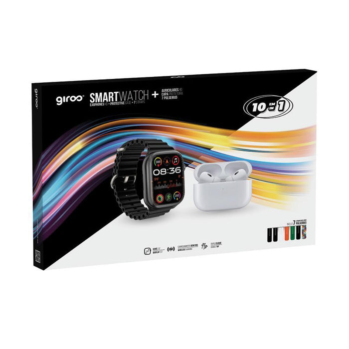 Smartwatch e Auriculares Giros 10 em1