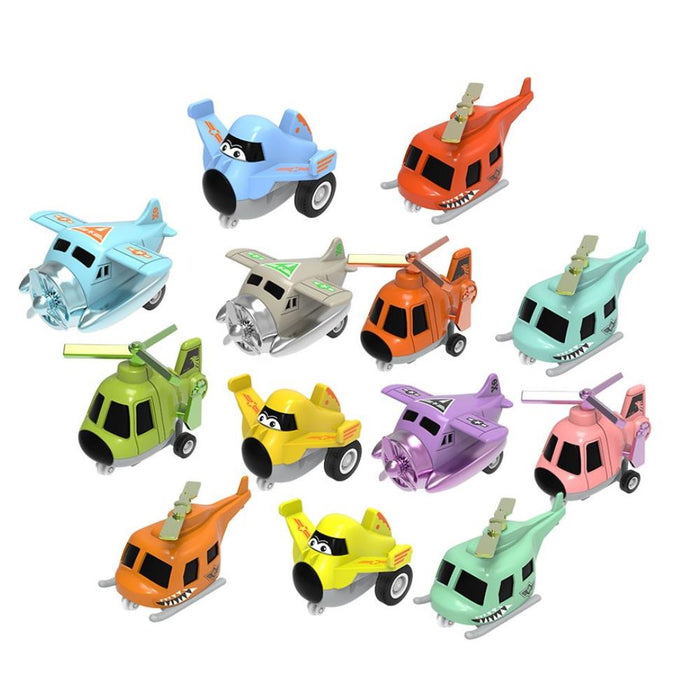 Avião/Helicóptero Giros Metal Pull Back 8cm