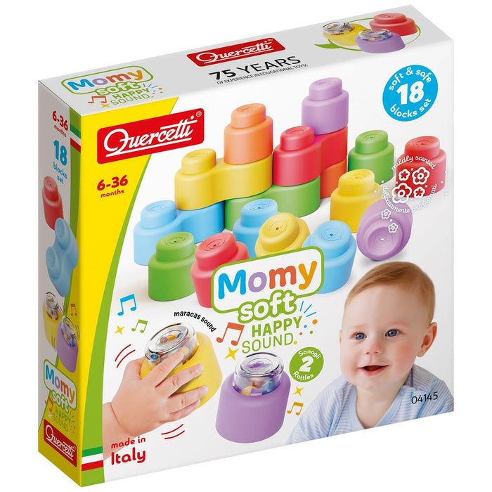 Blocos Momy Soft Quercetti Happy Sound 18 Peças