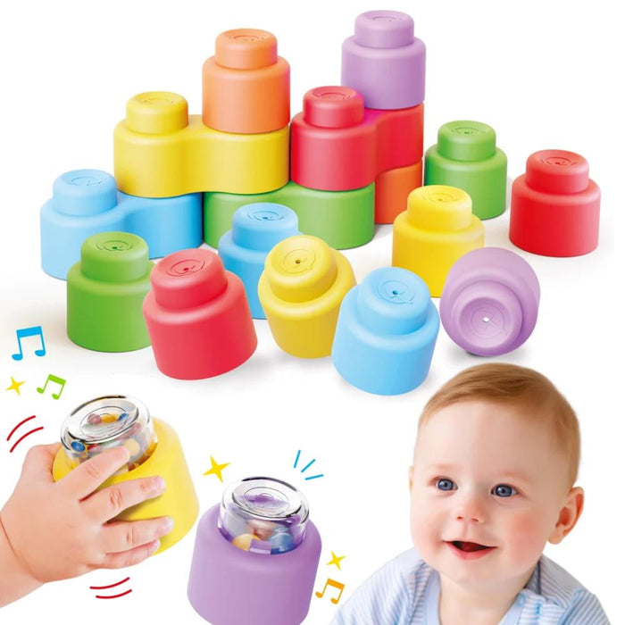 Blocos Momy Soft Quercetti Happy Sound 18 Peças