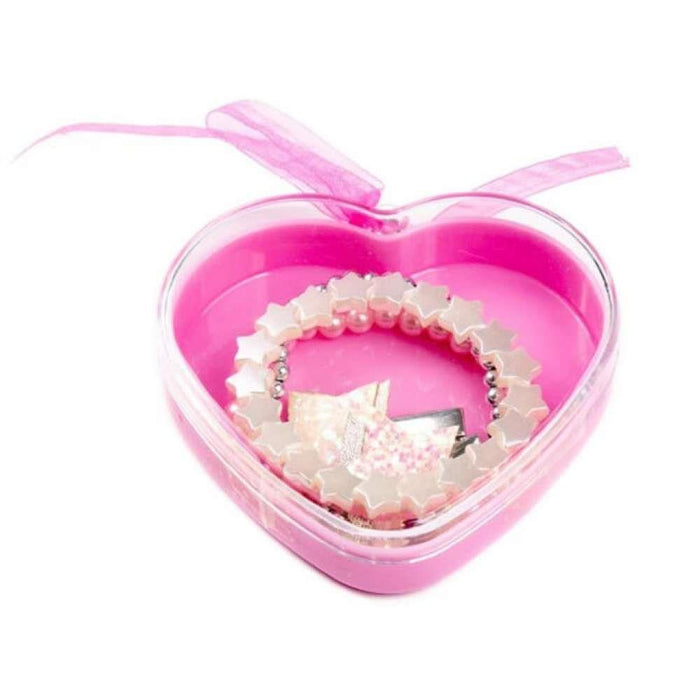 Caja Corazón con 3 Pulseras y 2 Ganchos Estrella