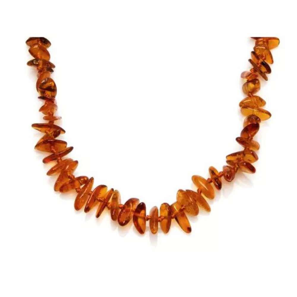 Opalook Baby Amber Necklace Cognac Chips with Screw Clasp 32cm