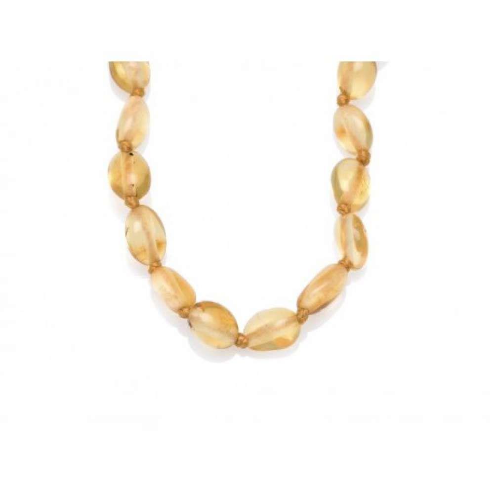 Collar infantil Opalook Olive Honey Amber con clip, 32 cm