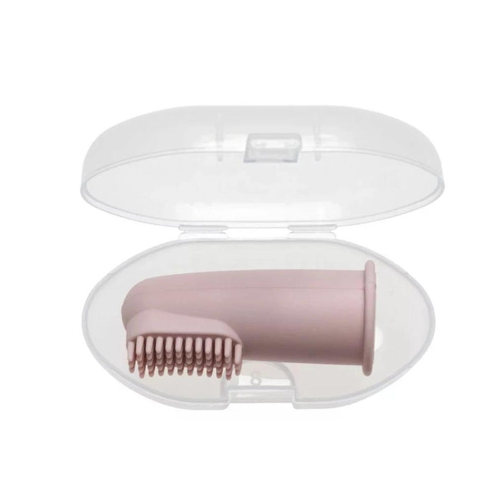 Escova de Dentes de Dedo em Silicone com Estojo Soft Pink