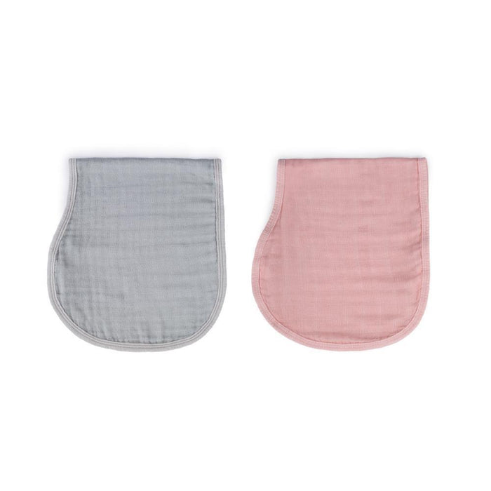 2 Shoulder Bibs XL Pastel Pink/Grey 50 x 23cm