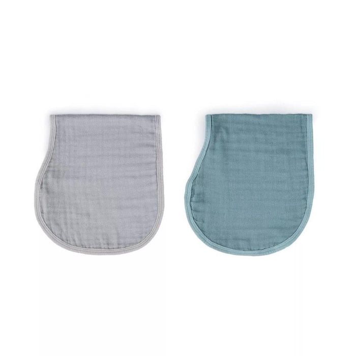 2 Shoulder Bibs XL Grey/Peacock Blue 50 x 23cm