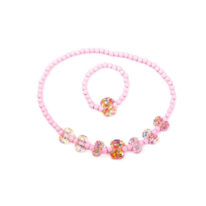 Conjunto Colar e Pulseira Elástica com Laços