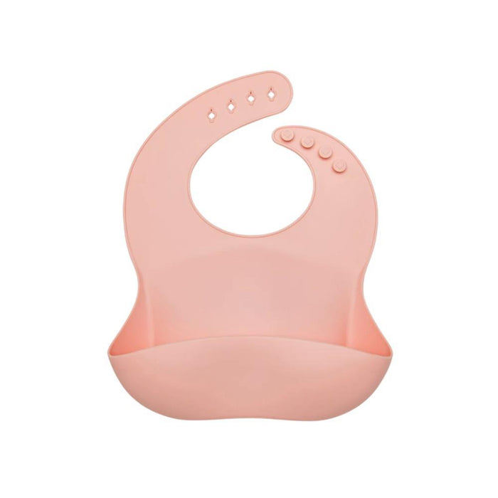 Conjunto com Babete, Colher e Garfo em Silicone Green Goose Rosa