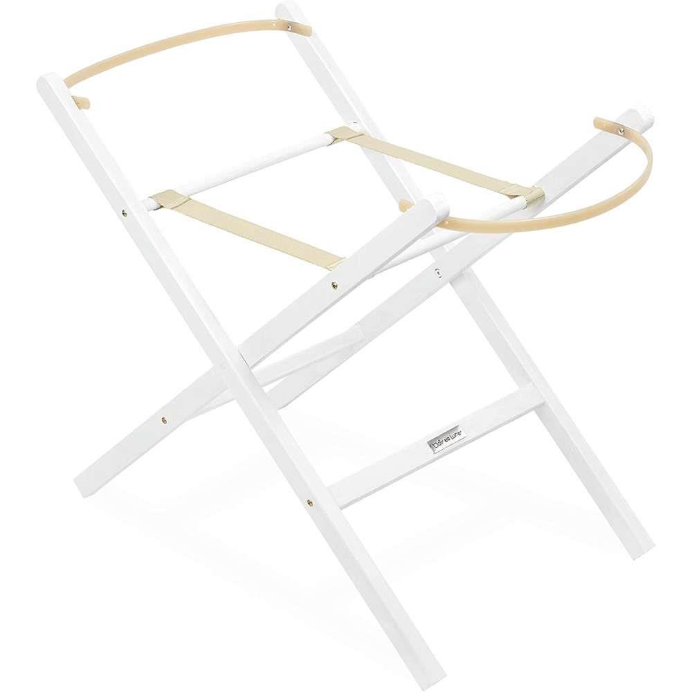 Static and Foldable White Wooden Carrycot Stand