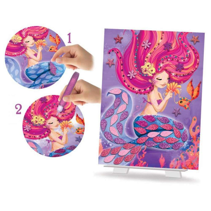 CreaLign 6 Cards to Decorate Mermaids with Glitter