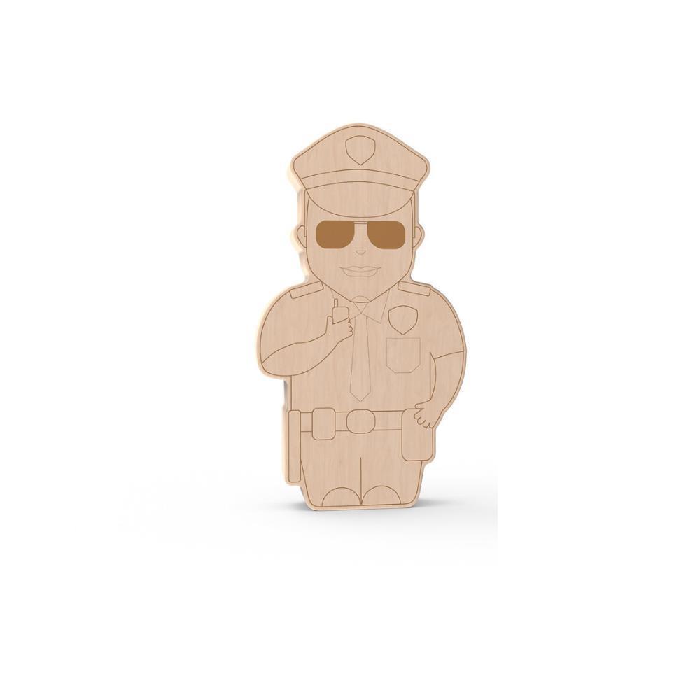 Figura de Madeira Roarie para Pintar Polícia