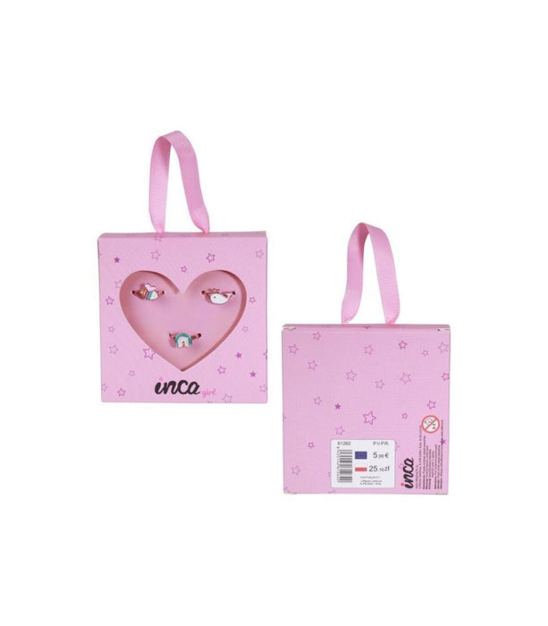 Conjunto de 3 Anéis Inca Dourados Baleia, Arco-Íris e Abelha