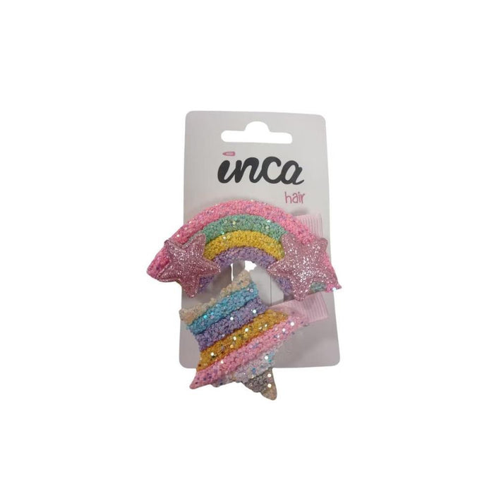 Conjunto de 2 Mini Ganchos com Arco-íris e Estrela