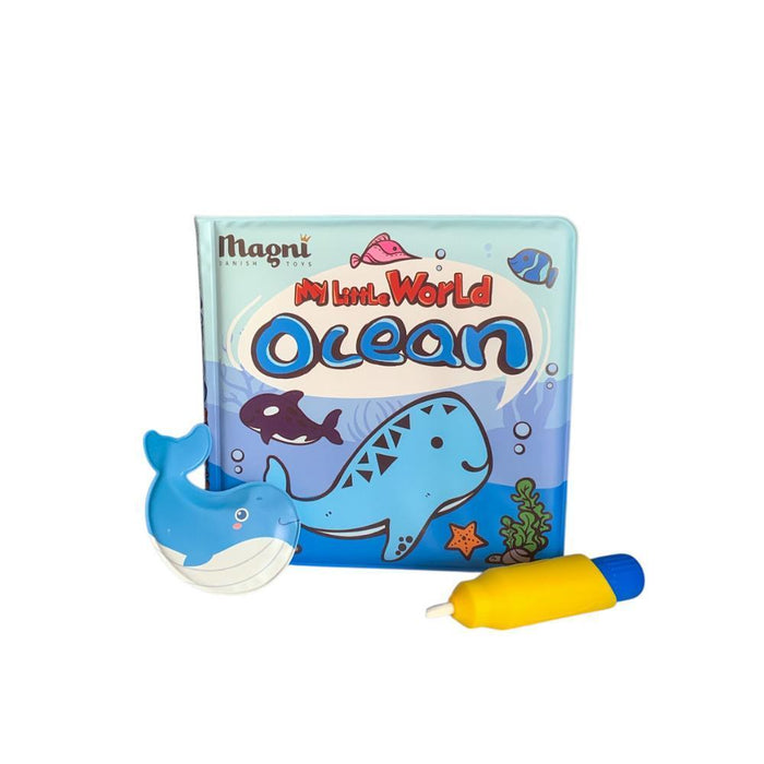Livro de Banho Mágico com Caneta Magni Animais Marinhos
