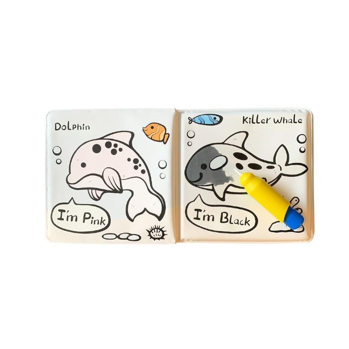 Livro de Banho Mágico com Caneta Magni Animais Marinhos