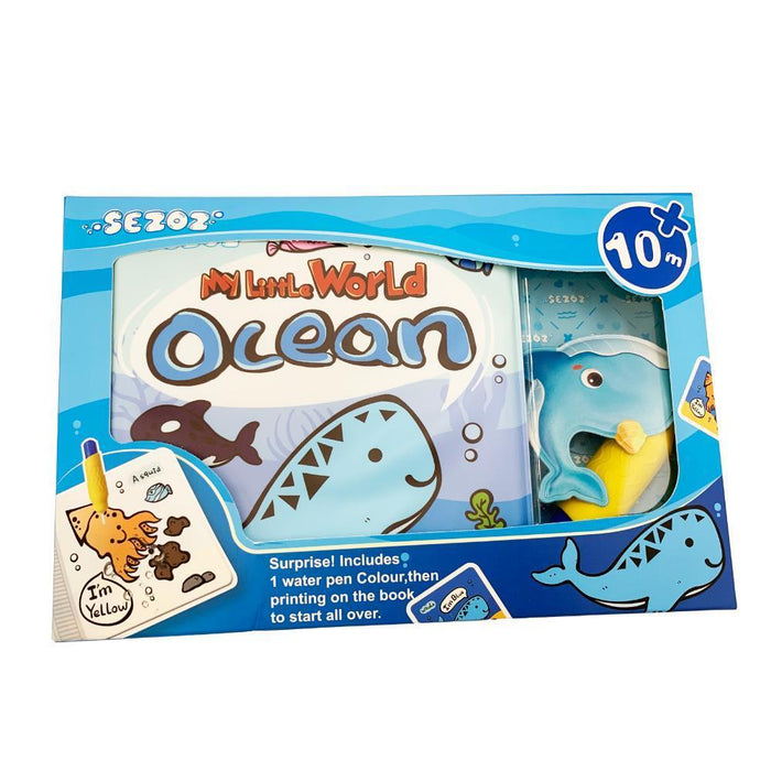 Livro de Banho Mágico com Caneta Magni Animais Marinhos