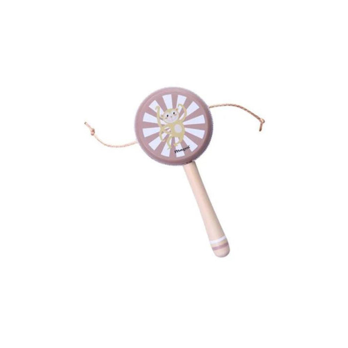 Mini Tambor de Mendigo com Macaco Magni em Madeira