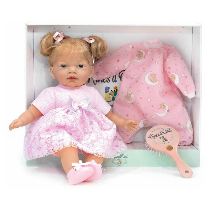 Boneca Nines D´ÓniL com Pijama Rosa 40cm