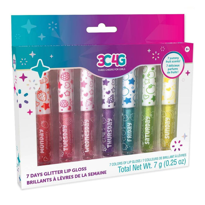 Conjunto de 7 Lip Gloss com Sabor a Fruta CreateIt