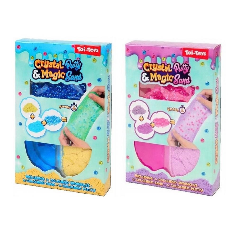 Conjunto Cristal Putty e Areia Mágica Toi-Toys