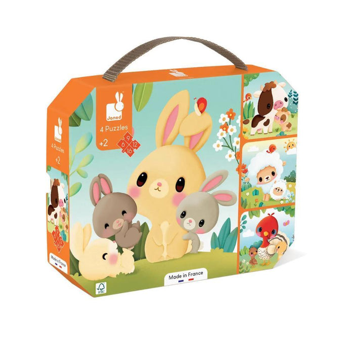 Puzzle Progressivo Janod Animais da Quinta 6 a 16 Peças