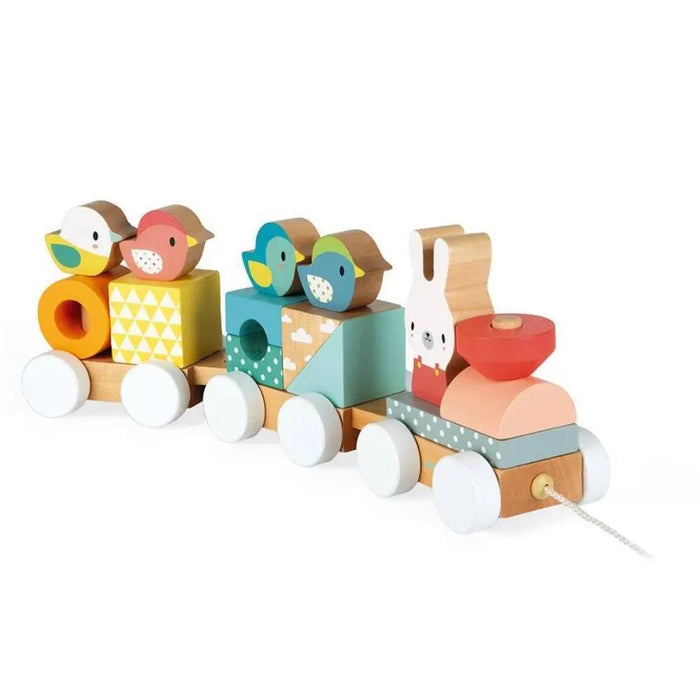 Comboio de Puxar em Madeira Janod Pure Animais