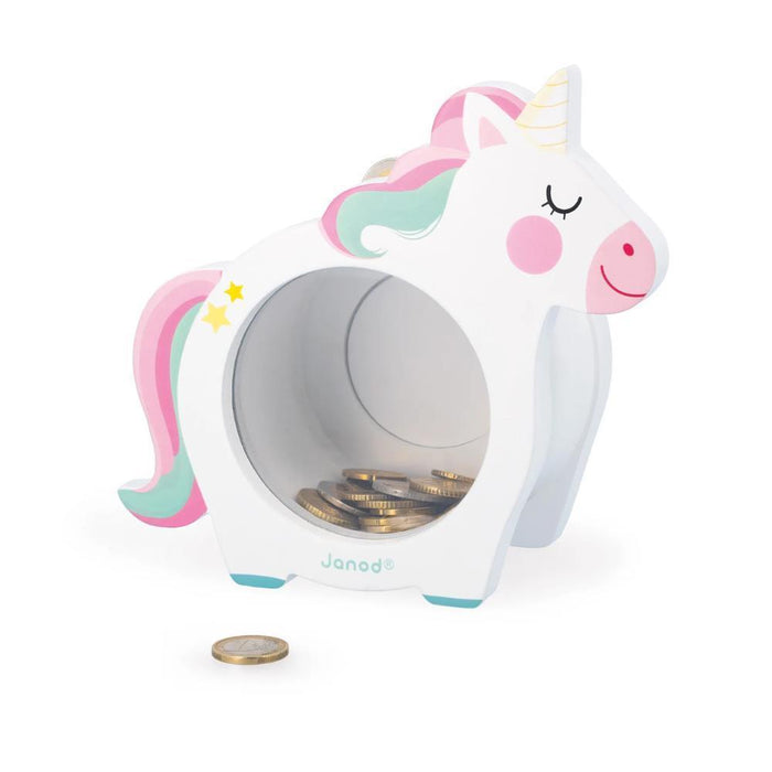 Mealheiro Transparente Janod Unicórnio
