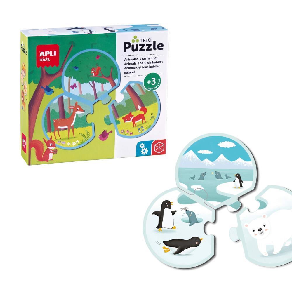 8 Animal and Habitat Puzzles 3 Pieces
