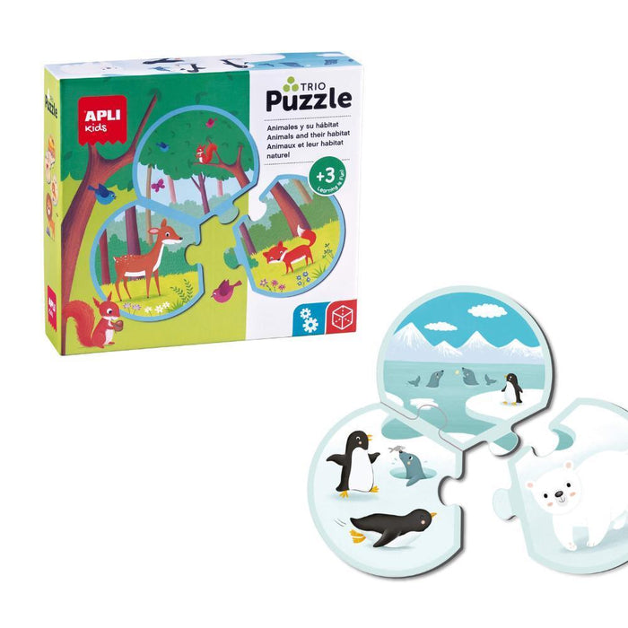 8 Animal and Habitat Puzzles 3 Pieces