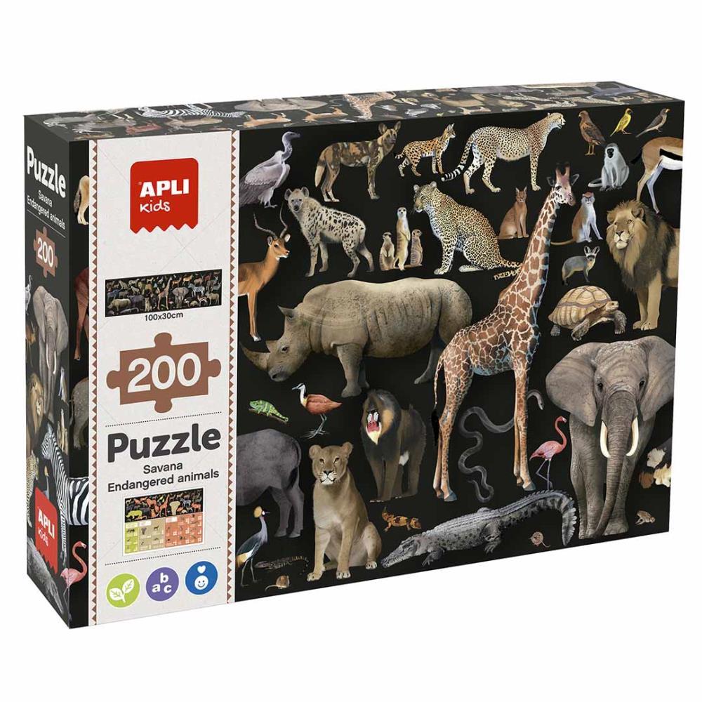 Endangered Animals Puzzle Savannah 200 Pieces