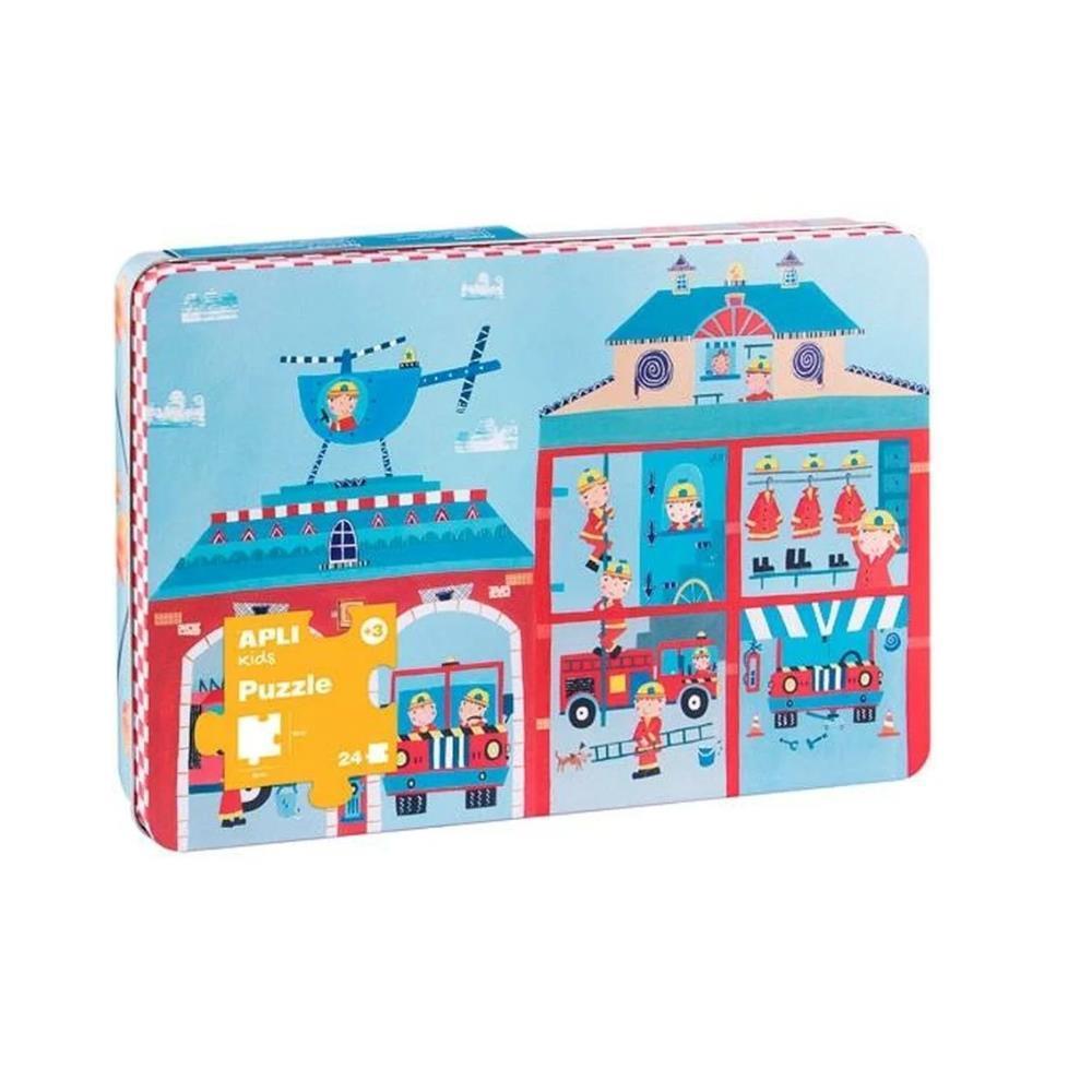 Firefighters Puzzle in Metal Box 24 Pieces