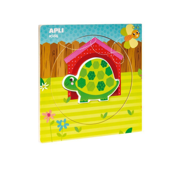 Puzzle com 3 Níveis Ciclo da Vida em Madeira