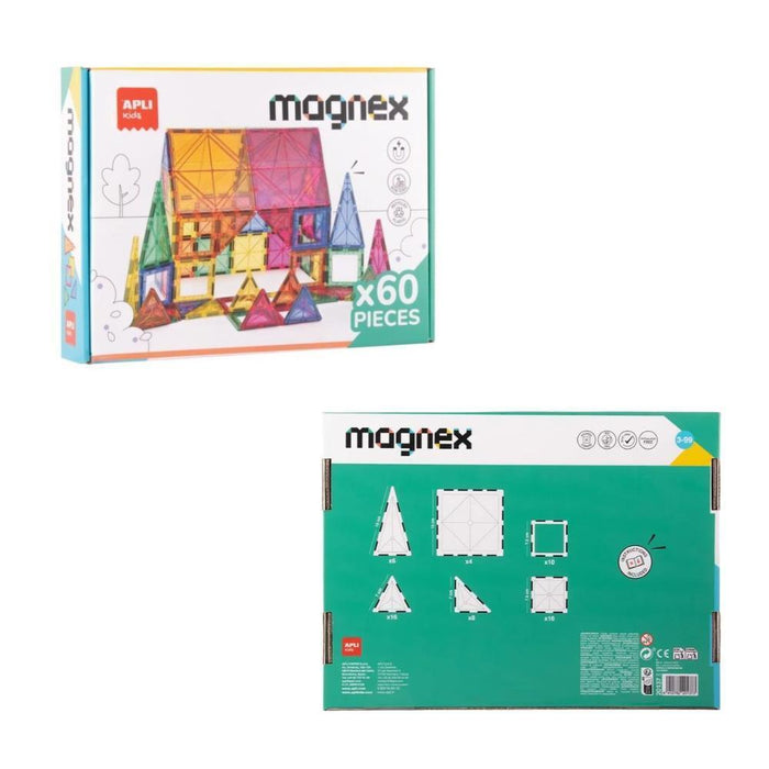 Jogo de Construções Magnéticas Apli Kids 60 Peças
