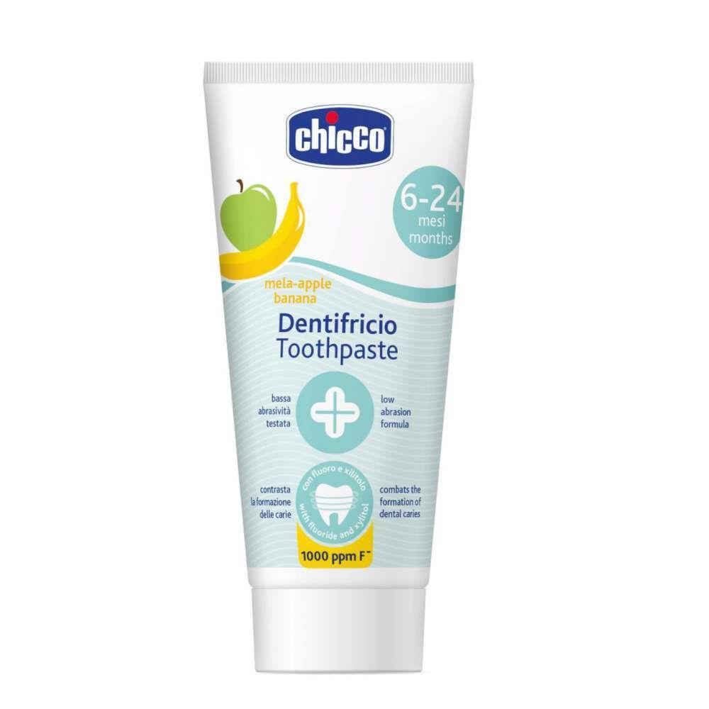 Pasta de dientes Chicco de manzana y plátano para bebés de 6 meses en adelante