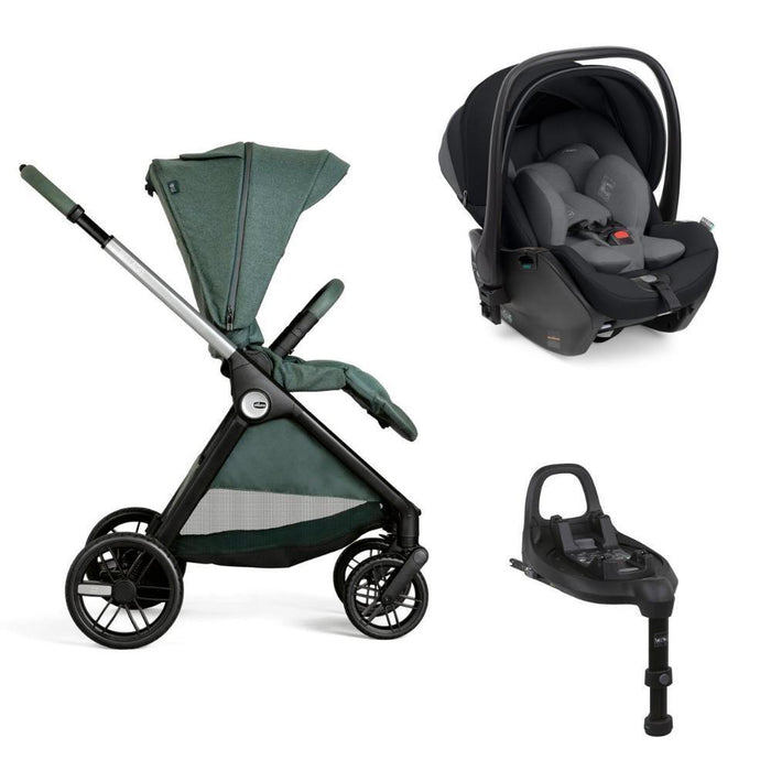 Pack Chicco Bellagio Fir Tree + First Seat Recline 40-87cm Black Satin + Base Full 360 i-Size