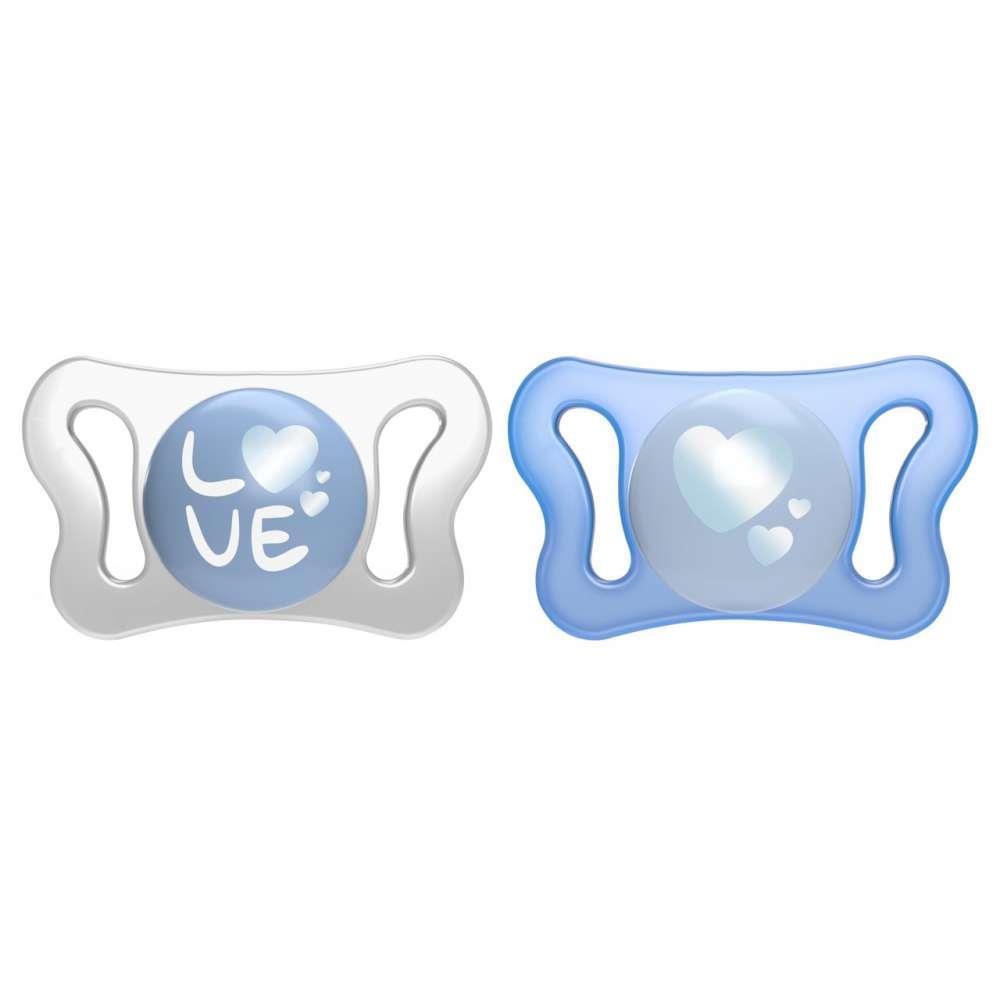 Chicco 2 Chupetas Physio Micro Silicone 0-2m Azul
