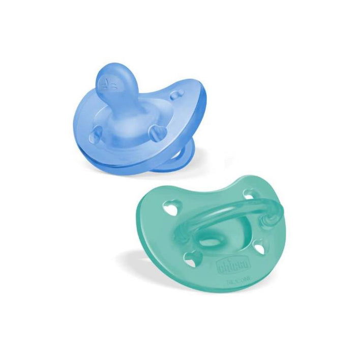 2 Physio Soft Silicone Pacifiers Blue 6-16m