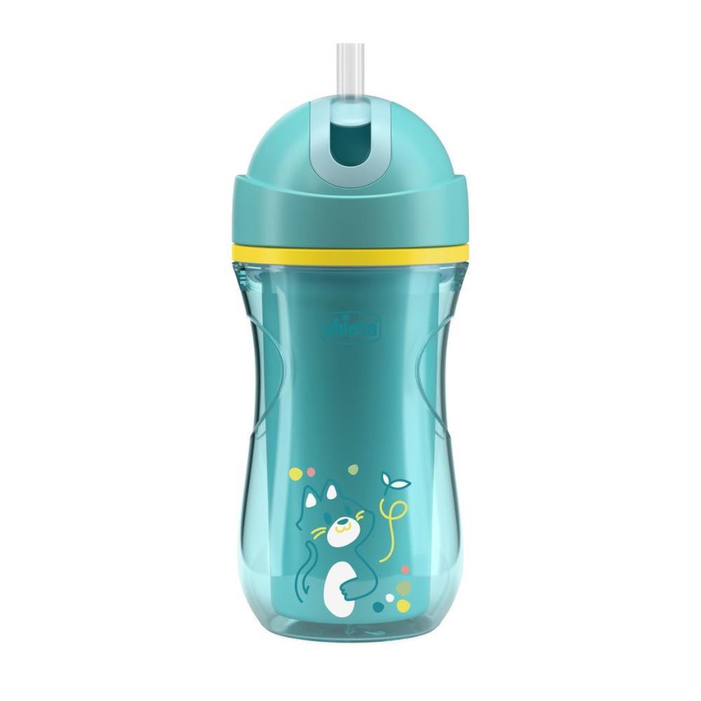 Vaso térmico Chicco para mayores de 14 meses, color azul.