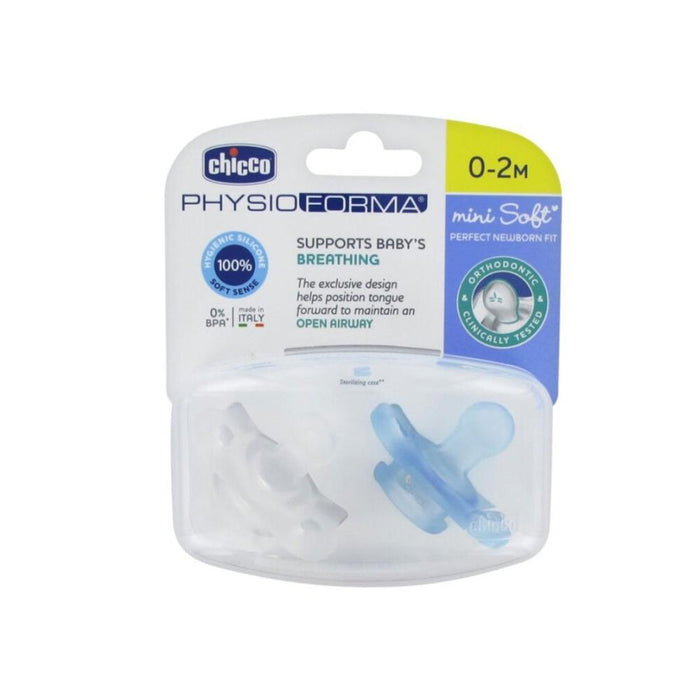 2 Chupetas Chicco PhysioForma Mini Soft Azul 0-2m