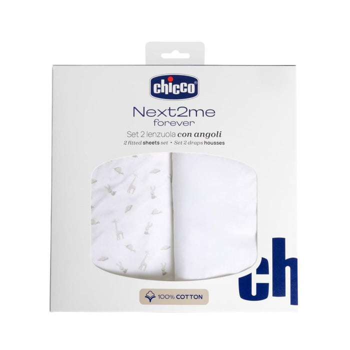 Conjunto de 2 Lençóis em Algodão Cloud para Chicco Next2Me Forever