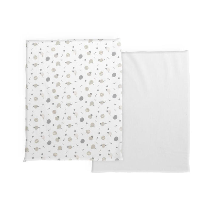 Conjunto de 2 Lençóis Ajustáveis em Algodão Confetti para Chicco Next2Me